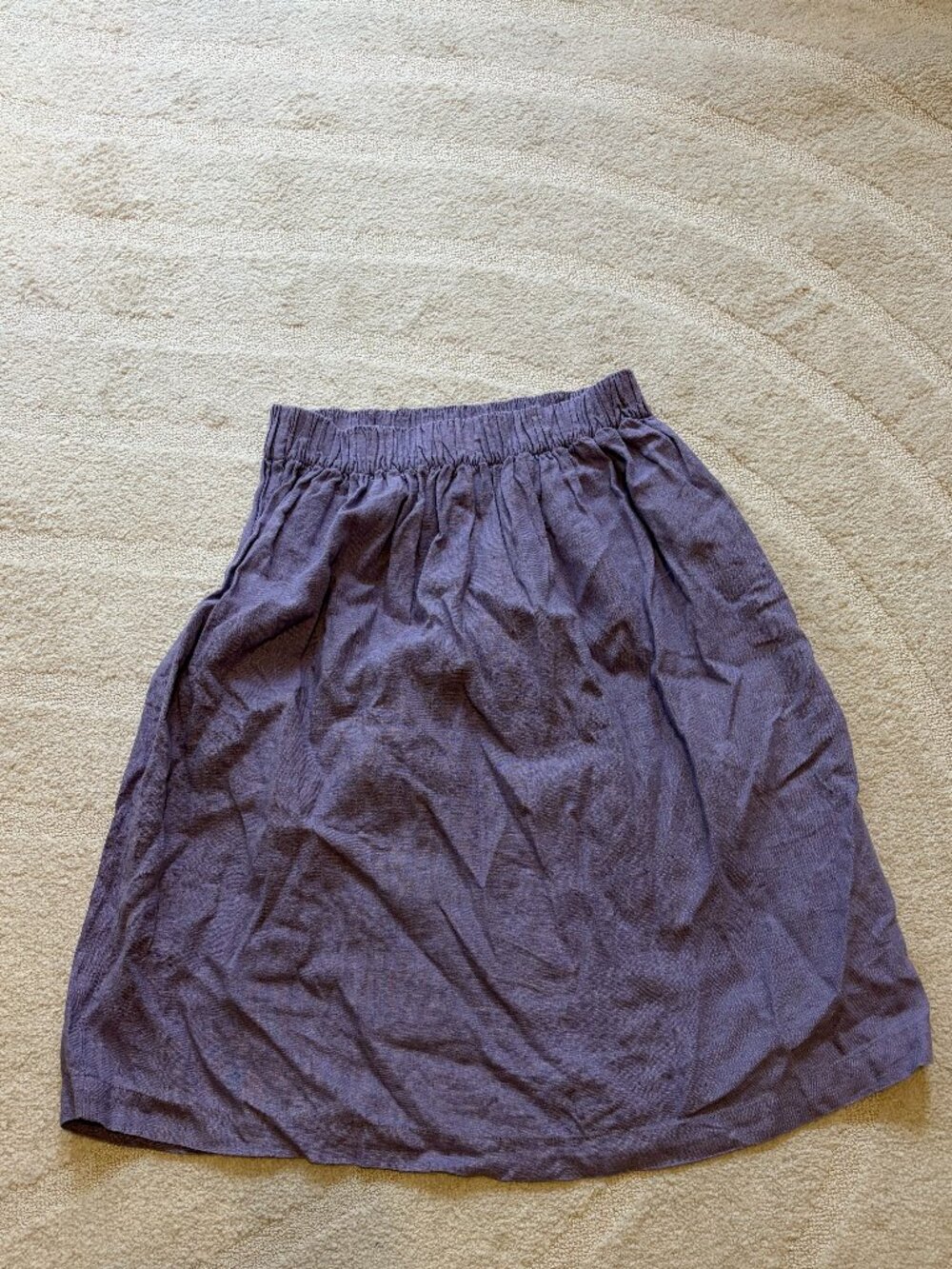 Wavy Linen Midi linen skirt MAYA M/L in Lavender